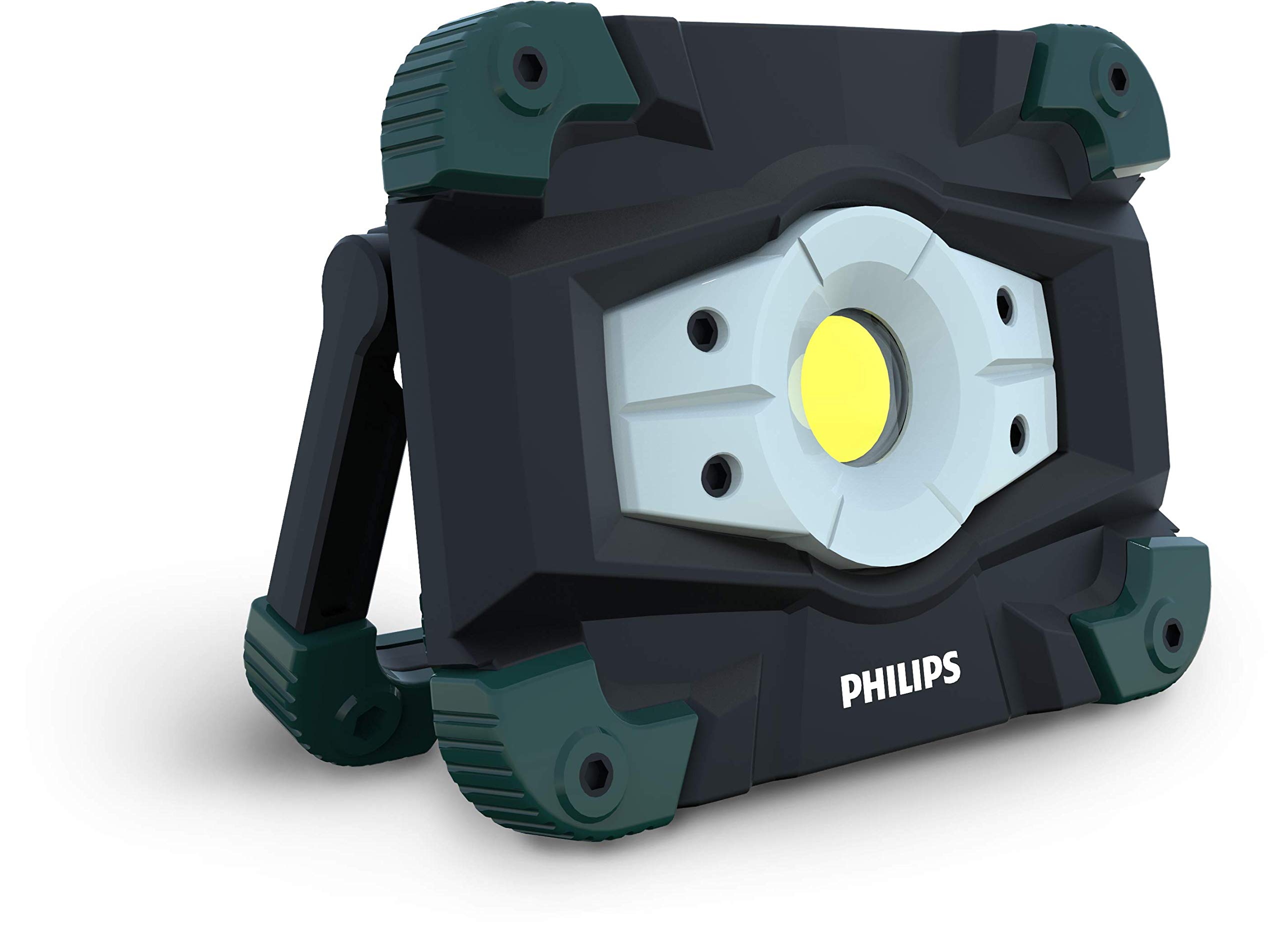 Philips EcoPro50 LED-Arbeitsleuchte, tragbarer wiederaufladbarer LED-Strahler aus Aluminium, Baustrahler, 1000lm, Powerbank Funktion