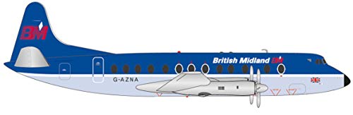 Herpa 559591 British Midlands Vickers Viscount 800 Wings/Flugzeug zum Sammeln, Mehrfarbig