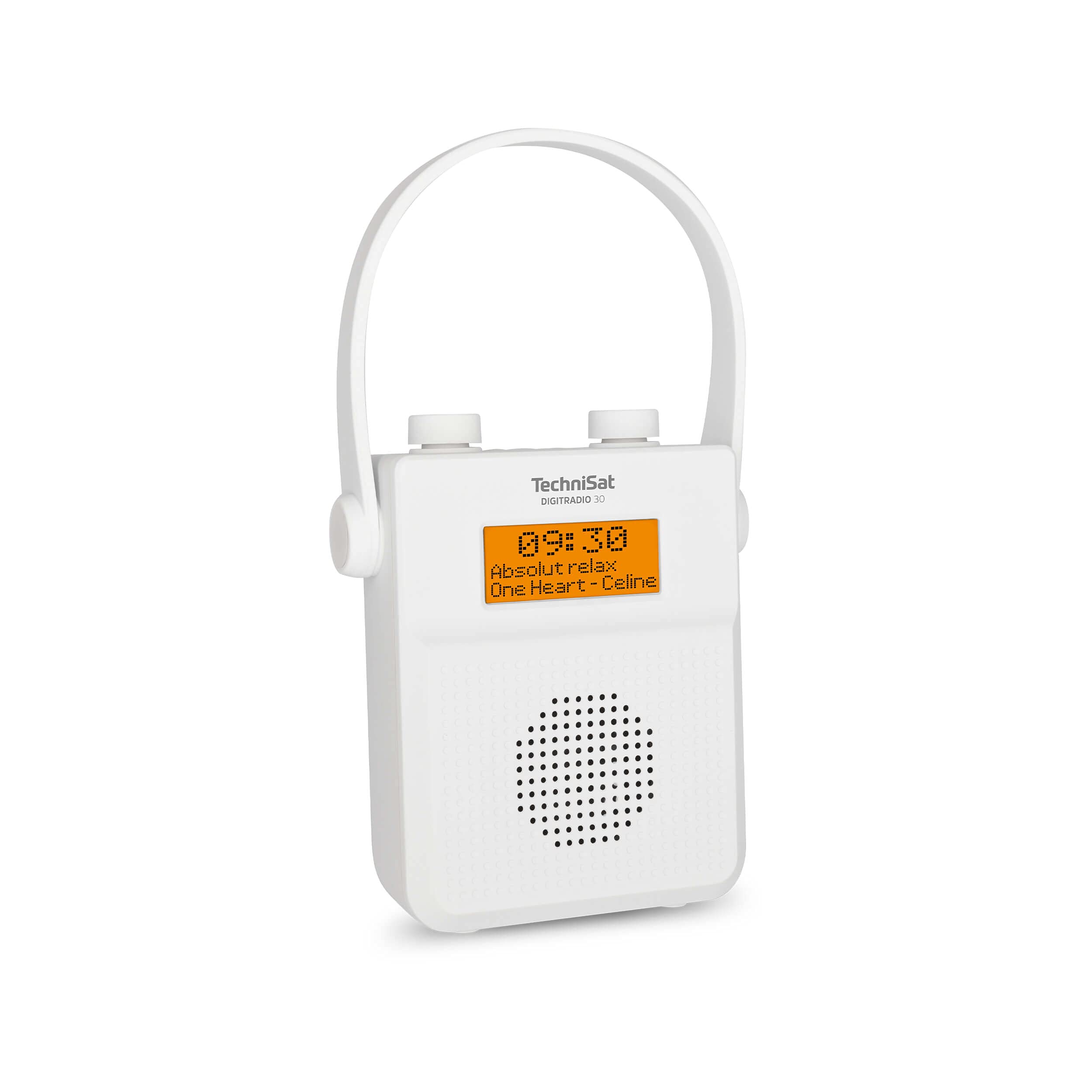 TechniSat DIGITRADIO 30 - wasserdichtes DAB+ Duschradio (UKW, DAB Digitalradio, integrierter Akku, Bluetooth, wasserdicht nach IPX5, Wecker, Favoritenspeicher, Kopfhörer-Anschluss) weiß