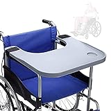 WOLEGM Rollstuhl-Schoßablage, Abnehmbare Rollstuhl Tablett Tisch mit Getränkehalter, Rollstuhl Esstisch Board für Erwachsene ältere Menschen Essen Lesen