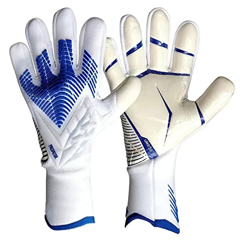 SHAIYOU Football Goalkeeper Gloves for Youth, Boys Kids Children Adult Good Grip Football Gloves with Abrasion-Resistant,Non-Slip, Size 6/7/8/9/10 (White,6)