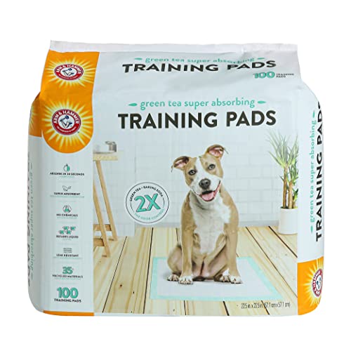 Arm & Hammer Green Tea Pet Trainingspads | 100 Karat Hundetrainingspads mit super saugfähigem Grüntee-Backpulver für 2 x Geruchskontrolle, auslaufsichere und recycelte Trainingspads für Hunde