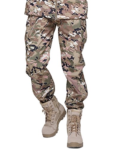 YFNT Herren Softshell Fleece gefütterte Hose Taktische militärische Camouflage Hose