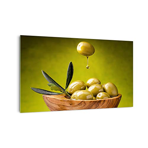 DekoGlas Küchenrückwand 'Olive mit Öl' in div. Größen, Glas-Rückwand, Wandpaneele, Spritzschutz & Fliesenspiegel