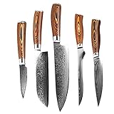 Pamura - Denver - 5-teiliges Messerset - Hochwertige Küchenmesser - Scharfe Kochmesser - Messer Set - Küchen Zubehör (1 Set)
