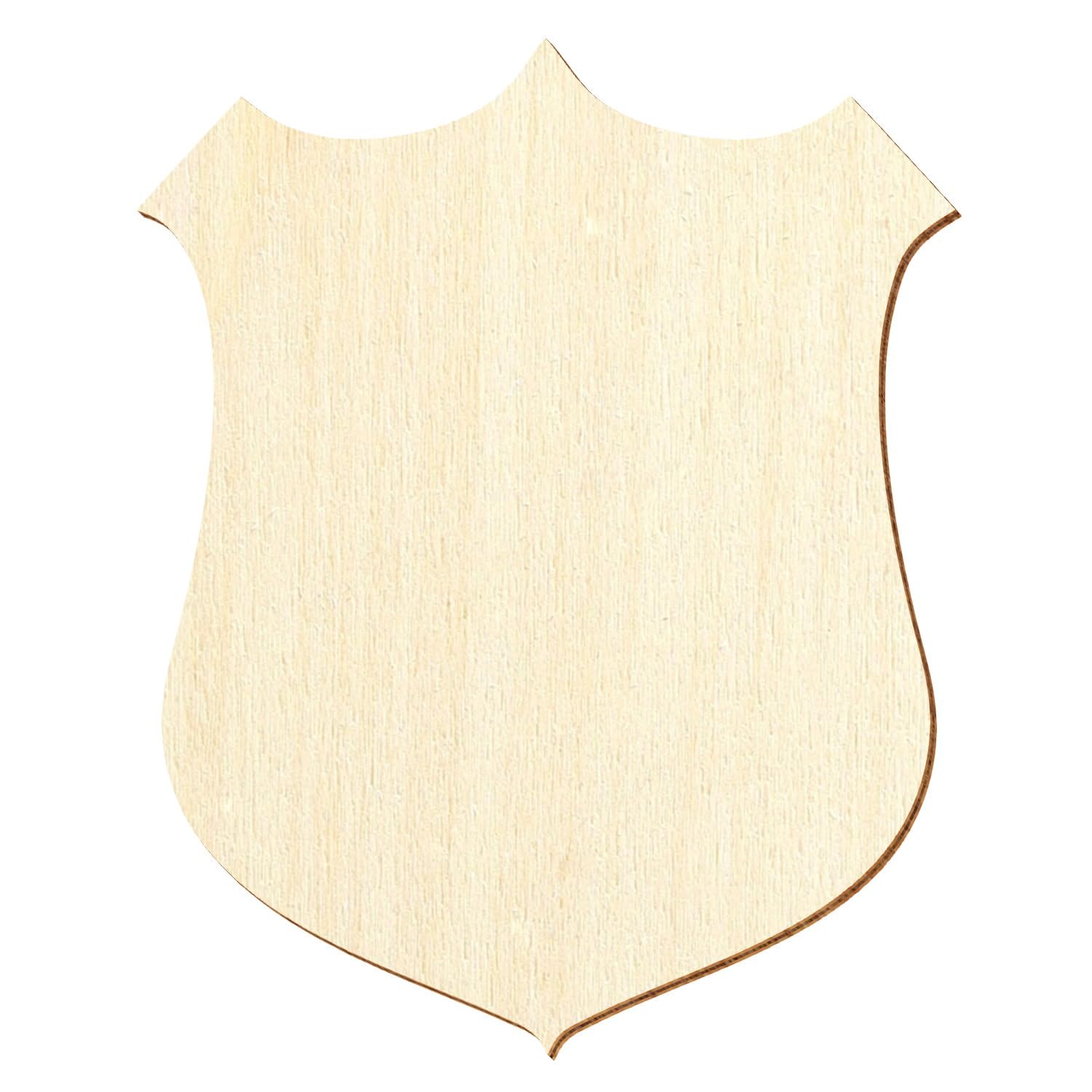 Holz Wappen Wappenschild 4 - Deko Basteln 3-50cm, Größe:18cm, Pack mit:10 Stück