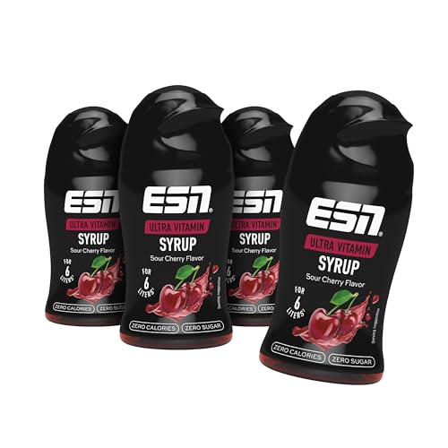 ESN Ultra Vitamin Syrup, 4er Pack, 4 x 65ml - Sour Cherry, mit Vitaminen für je 6 Liter Fertiggetränk