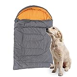 TEEPAO Großer Schlafsack für Hunde, Wasserdichte Pet Outdoor Bett Weiche Zwinger Matte mit Tragbaren Aufbewahrungstasche für Reise Camping Wandern, Verschleißfest - 115 x 74cm