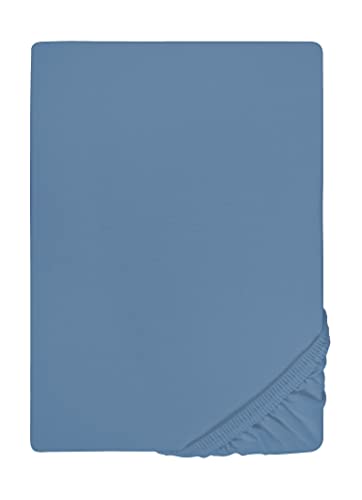 biberna 0077866 Spannbetttuch Jersey-Elastic (Matratzenhöhe max. 25 cm) 1x 120x200 cm > 130x220 cm azurblau