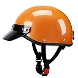 Motorrad Halbhelm Retro Open Face Half Face Crash Jet Motorrad Motorrad Roller Vintage Helm DOT/ECE Für Männer und Frauen F,55~62CM