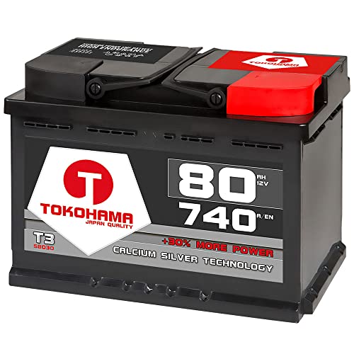 Tokohama Autobatterie 12V 80AH Starterbatterie ersetzt 70Ah 72Ah 74Ah 77Ah 85Ah