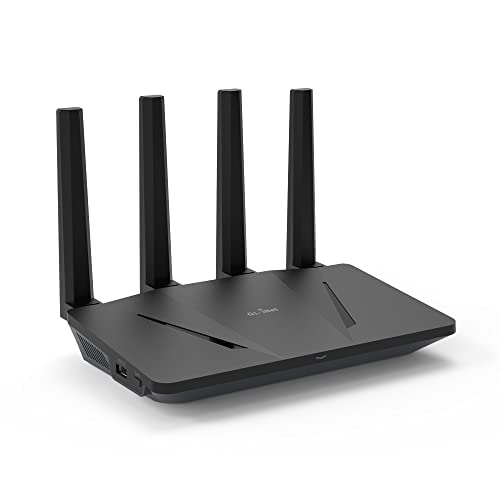 GL.iNet GL-AX1800(Flint) WiFi 6 Router - Dual Band Gigabit Wireless Internet Router | 5 x 1G Ethernet Ports | Up to 120 Devices | Amazing OpenVpn&Wireguard Speed | WPA3 Security | MU-MIMO | 802.11ax