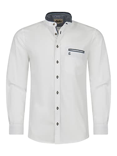 Almbock Trachtenhemd Herren Slim Fit | Oktoberfest Hemd in weiß Größe L