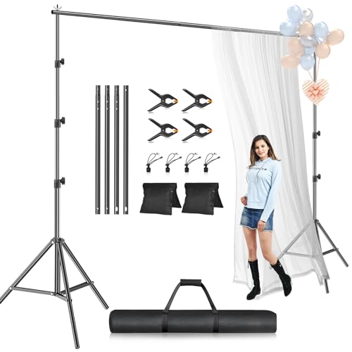 EMART Fotohintergrund-Ständer-Set, 3 x 3 m (H x B), verstellbarer Fotografie-Hintergrund-Ständer, Stützsystem für Videostudio, Fotokabine, Hintergrundhalter, Rahmenständer