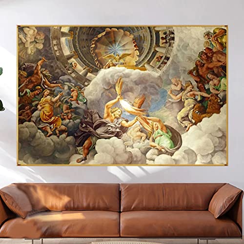 Yimesoy Retro Religion Kunstwerk Griechische Götter Zeus Vintage Home Decor Wandkunst Bild Auf Leinwand Poster Gemälde Für Wohnzimmer 60X90Cm Kein Rahmen