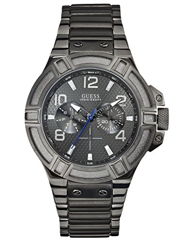 Guess Herren-Armbanduhr XL Rigor Multifunktion Analog Quarz Edelstahl beschichtet W0218G1