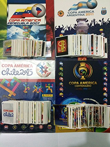 PANINI Copa America 2007 2011 2015 2016 4 Complete Collection Stickers + 4 Albums