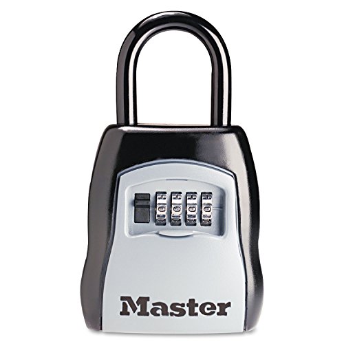 Master Lock 5400D Kombinationsschloss mit Zahlenkombination, tragbar, 5 Schlüssel, Schwarz