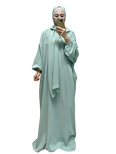 Frauen Muslimisches Kleid Ramadan Gebet Abaya Islamische Robe Maxi Afrikanischer Kaftan Islam Dubai Türkei Lange Robe Conneted Hijab