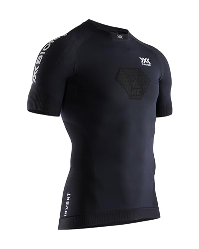 X-Bionic Herren Invent Run Speed, Short Sleeve Shirt, Opal Black/Arctic White, XL