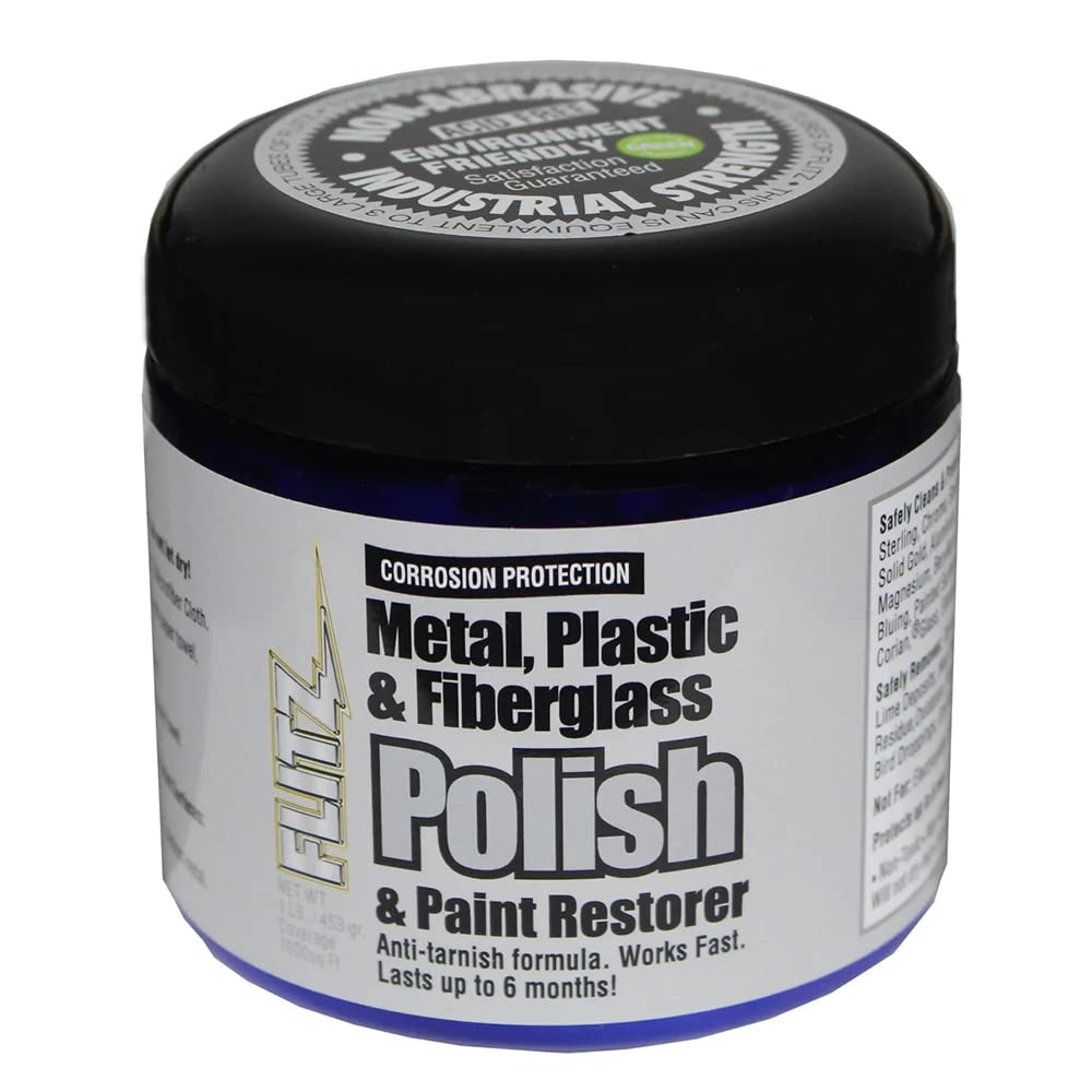 Flitz Metal, Plastic & Fiberglass Polish & Paint Restorer, 1 LB. Jar