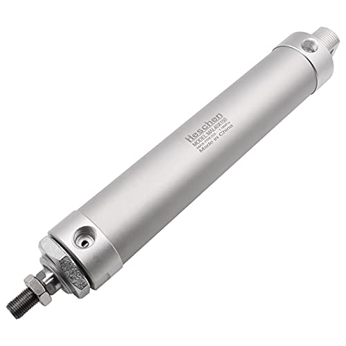 Heschen Pneumatischer Schlanker Luftzylinder, MAL 40-150, PT1/4'' Anschluss, 40mm Bohrung, 150mm Hub, Doppelt Wirkend