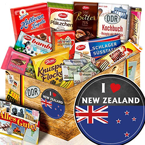 I love New Zealand - Neuseeland Geschenkpaket - Geschenk Set DDR Schkolade