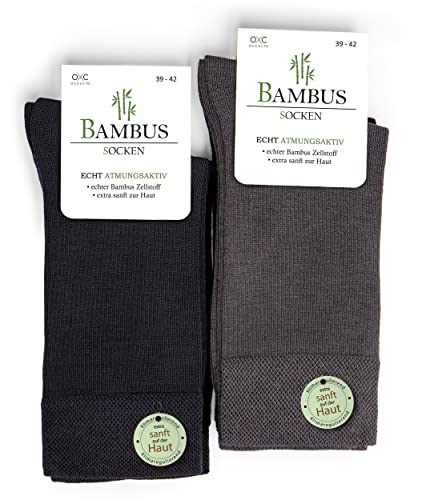 Occulto Herren Bambus Socken 10er Pack (Modell: Paule) Grau Mix 39-42