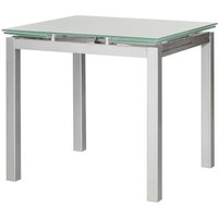 Esstisch Glas-Metall ausziehbar - silber - 75 cm - 75 cm - Tische > Esstische - Möbel Kraft