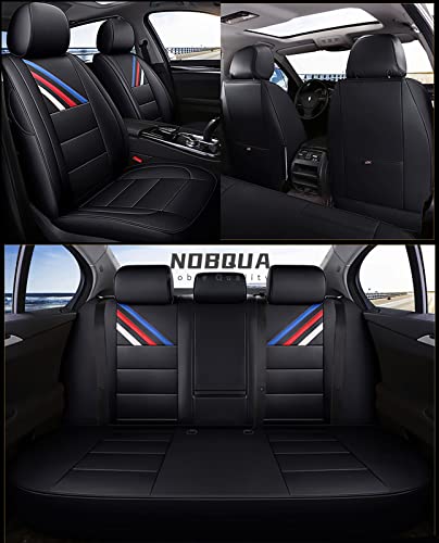 NOBQUA Sitzbezüge Auto Autositzbezüge Universal Set für BMW 1er E81 E82 E87 E88 F20 F21 F52 F40 Auto Zubehör