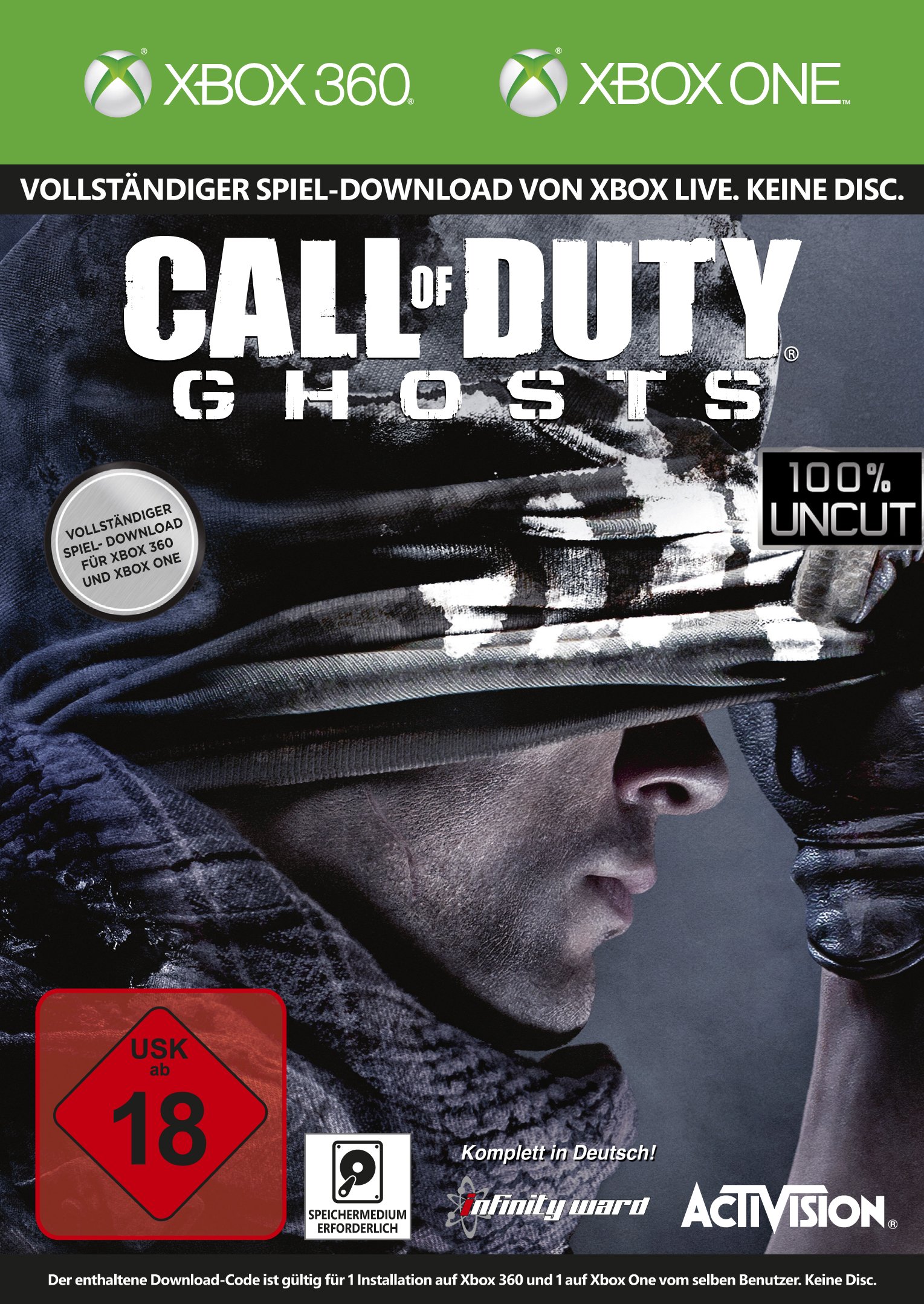 Call of Duty: Ghosts [Download - Code, kein Datenträger enthalten] - [Xbox One/ Xbox 360]