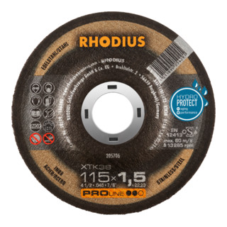 RHODIUS PROline XTK38 Extradünne Trennscheibe 115 x 1,5 x 22,23 mm