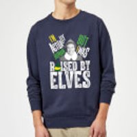 Elf Raised By Elves Weihnachtspullover - Navy Blau - XXL