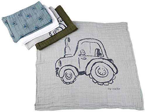 Pippi Unisex-Baby Organic cloth Muslin Handkerchief, Lead, 65x65