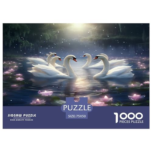 Animal White Swan Für Erwachsene 1000 Teile Puzzles Family Challenging Games Geburtstag Educational Game Wohnkultur Stress Relief 1000pcs (75x50cm)
