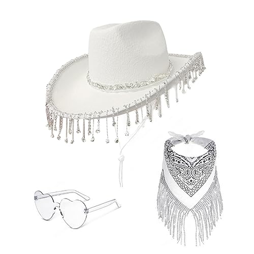 Western Cowboy Brille Für Brautparty Cowgirl Kopftuch Kostüm Set Weibliche Kopfbedeckung Nachtclub Halloween Outfit Cowboy Kostüm Set Für Erwachsene Frauen Männer