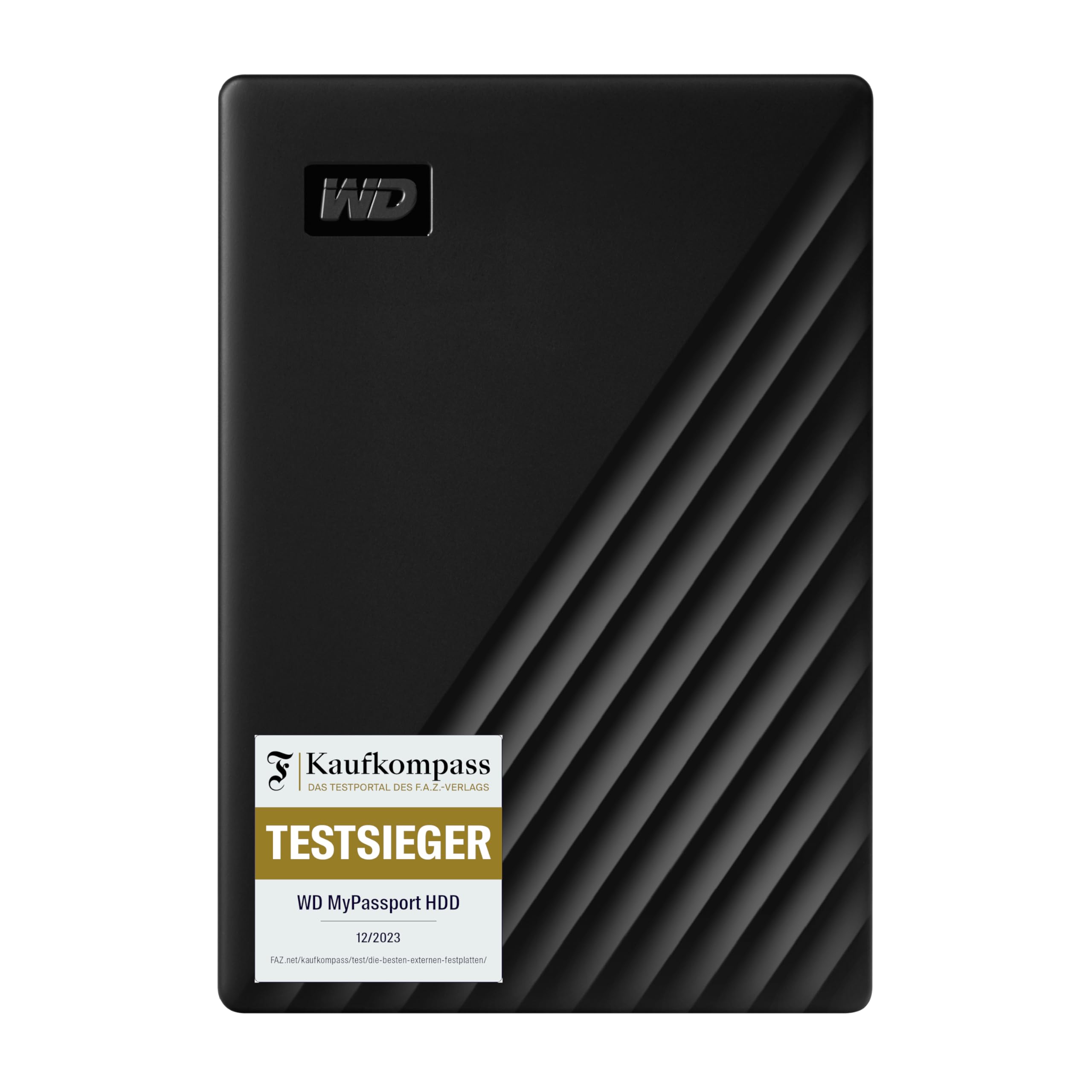 WD My Passport externe Festplatte 1 TB (mobiler Speicher, schlankes Design, herunterladbare Software, automatische Backups, Passwortschutz) Schwarz - auch kompatibel mit PC, Xbox und PS4, 1 Stück