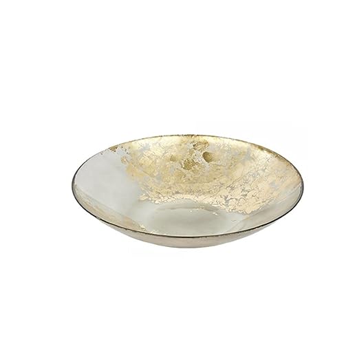Lambert Hediye Glasschale grau-Gold H 6,3 cm D30,5 cm
