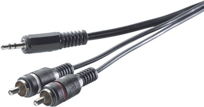 SpeaKa Professional Cinch / Klinke Audio Anschlusskabel [2x Cinch-Stecker - 1x Klinkenstecker 3.5 mm] 3 m Schwarz (SP-7870368)