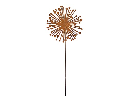 Gartenstecker Allium Blume Rost Gartendeko für Außen Dekoration Edelrost Rostoptik Metall Rostige Beetstecker (65 cm)