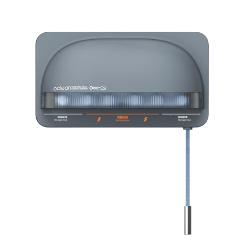 Oclean S1 UV-Zahnbürsten-Sterilisator, Trocknerheizung und Lüftertrocknung, Zahnbürsten-Sterilisatorhalter, Wandmontierter USB-Li-Ion-Akku - grau
