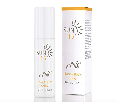 CNC cosmetic - Face & Body Spray SPF 15 - SUN - gegen UVA-/B-Strahlen, Schutz vor Sonnenschäden - UVA-/B-Filter, Sonnenblumenöl, Vitamin E 100ml