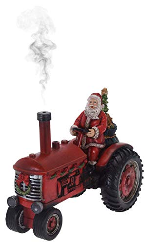 made2trade Weihnachtsmann auf einem Traktor - LED und Geräusche - Harz - Traktor - 28cm