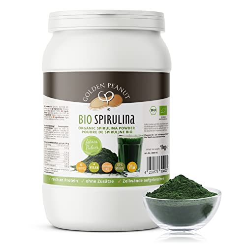 Bio Spirulina Pulver 1kg Zellwände aufgebrochen glutenfrei vegan Rohkostqualität