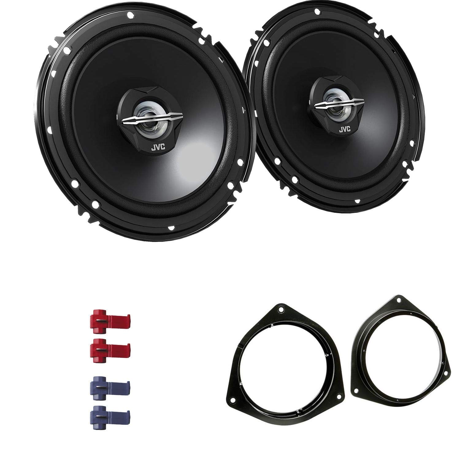 JVC CS-J620X Auto Lautsprecher 16,5 cm mit Einbauset passend für Toyota Auris 2007-2012 Türen vorne 600 W 165mm 2 Wege Koax