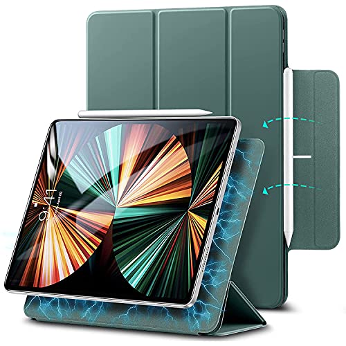 Arktis iPad Pro Hülle, Smart Case kompatibel mit iPad Pro 12,9" (2021) [Sleep & Wake-Up-Funktion] Schutzhülle Smart Cover Case Nachtgrün