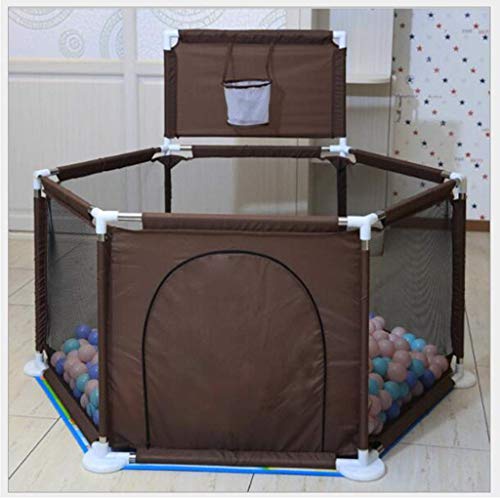 Baby-Spielzaun, Atmungsaktiver sechseckiger All-Star-Zaun (faltbar und tragbar), Kleinkindzaun für Kinder, (mit Kugelablage und Bodenmatte), Geeignet für drinnen und draußen, 0-7 Jahre altes Baby