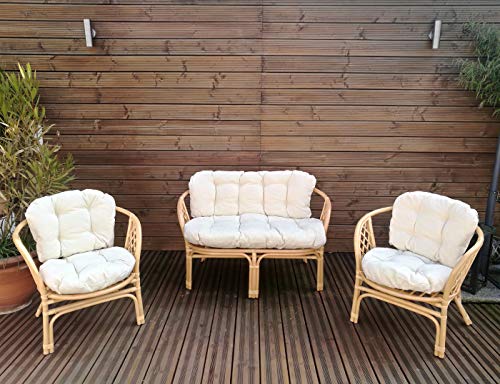 Mayaadi-Home Gartenbankauflagen 6 teiliges Sitzkissen-Set Sitzpolster für Gartengarnitur Set Steve Creme JCG1