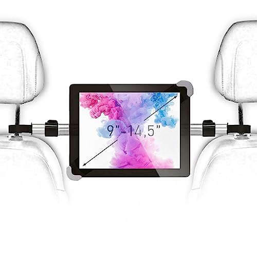 Girafus Tablet Kfz Kopfstützen-Halterung Mitte / 9,5 bis 14,5 Zoll /–für / iPad Pro 12.9‘‘, Galaxy TabPro S, MS Surface 12.3‘‘ und größer / Relax H3 - Rücksitz Halter Auto Universal