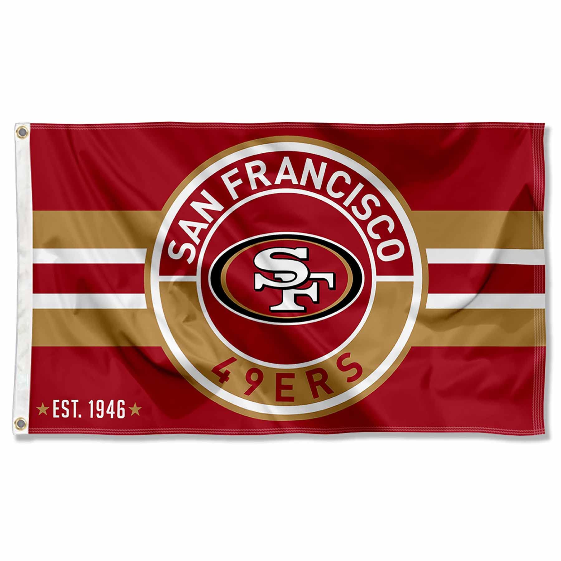 San Francisco 49ers Aufnäher, Knopfkreis, Logo, groß, 7,6 x 12,7 cm